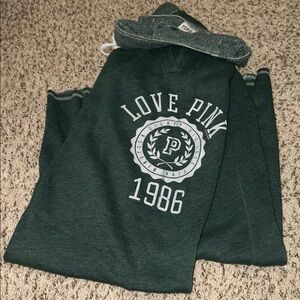 Y2K Love Pink Green Oversized Sweatpants straight leg size women’s medium